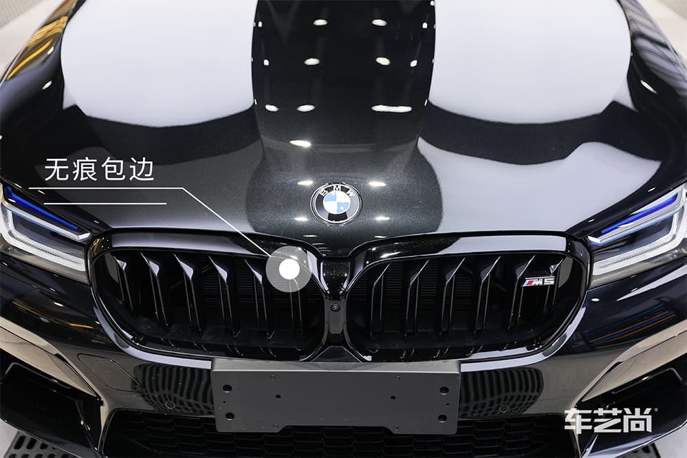 宝马M5黑色施工威固漆面保护膜过程及效果展示（图十八）