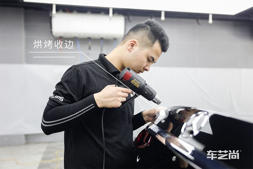 奔驰E300L黑色施工ROLIPS隐形车衣流程及效果展示（图一六）