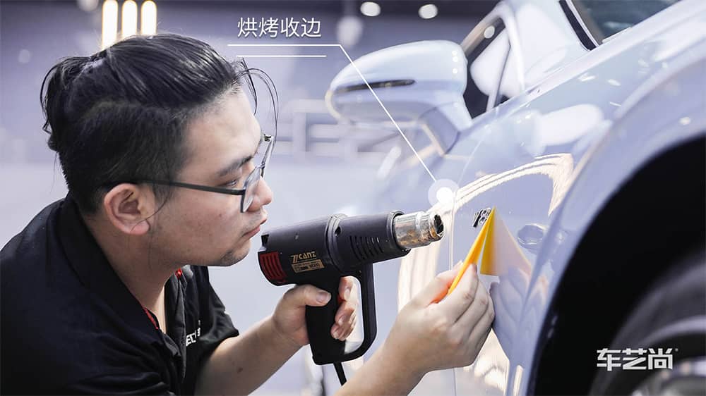 宾利GT蓝色施工威固漆面保护膜流程及效果展示（图八）