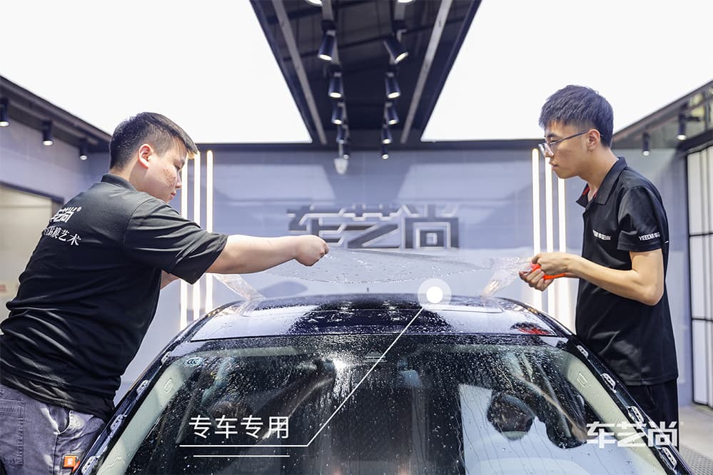 宝马3系蓝色施工威固漆面保护膜过程及效果展示（图五）