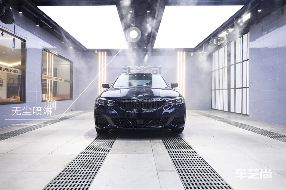 宝马3系蓝色施工威固漆面保护膜过程及效果展示（图三）