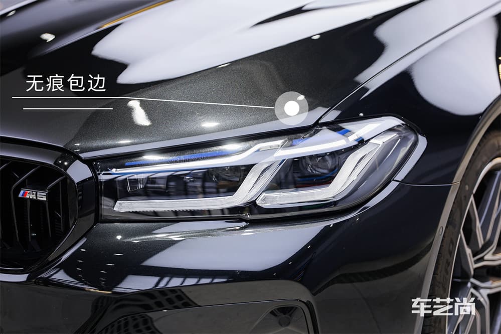 宝马M5黑色施工威固漆面保护膜过程及效果展示（图二十）