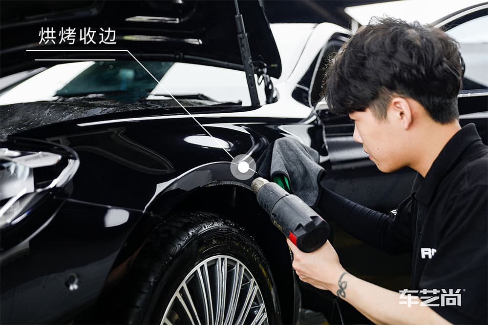 奔驰E300L黑色施工ROLIPS隐形车衣流程及效果展示（图二四）