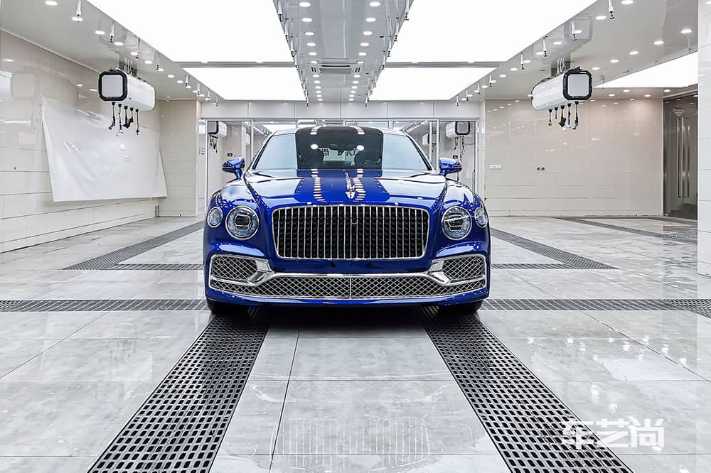 宾利飞驰蓝色施工威固漆面保护膜流程及效果展示（图二十）