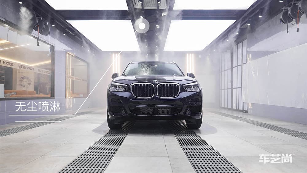 宝马X3深蓝色施工威固漆面保护膜流程及效果展示（图二）
