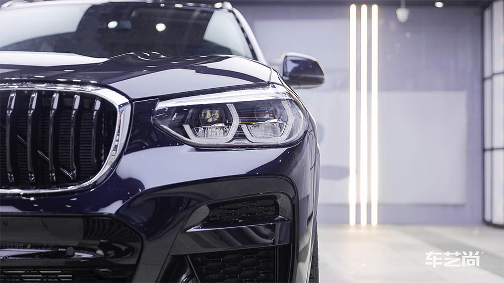 宝马X3深蓝色施工威固漆面保护膜流程及效果展示（图三一）