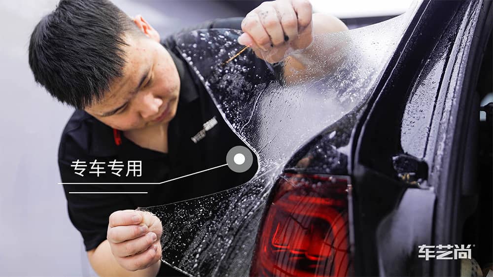奔驰GLC260黑色施工威固漆面保护膜流程及效果展示（图八）