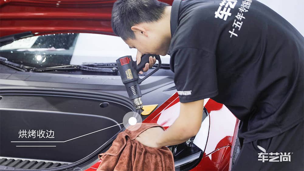 特斯拉Modle3红色施工威固漆面保护膜过程及效果展示（图一四）