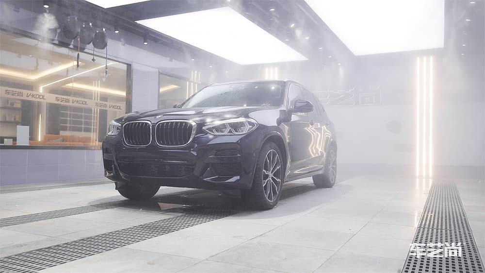 宝马X3深蓝色施工威固漆面保护膜流程及效果展示（图三）