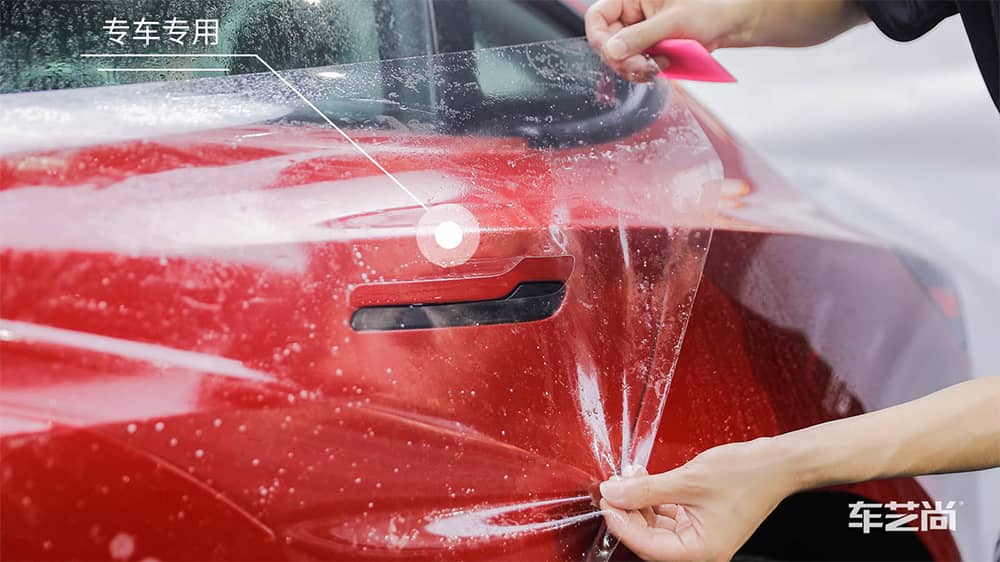 特斯拉Modle3红色施工威固漆面保护膜过程及效果展示（图八）