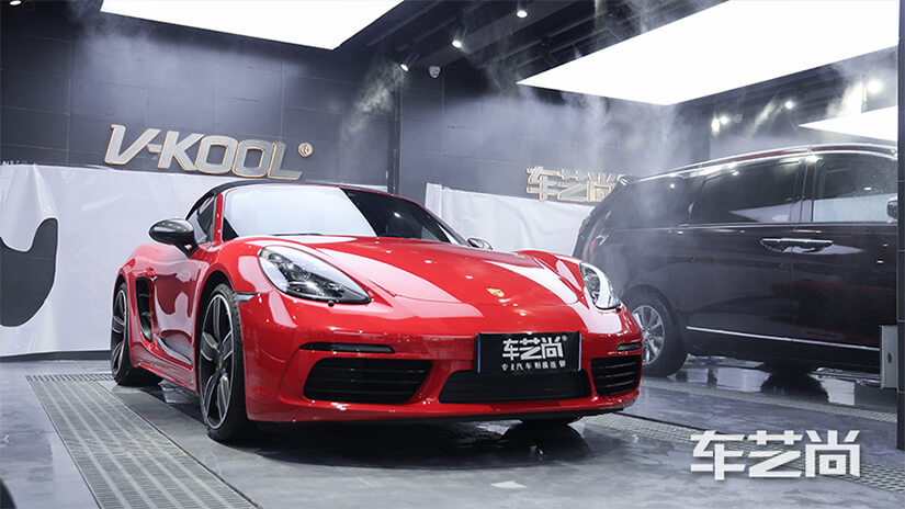 保时捷718贴车衣后效果