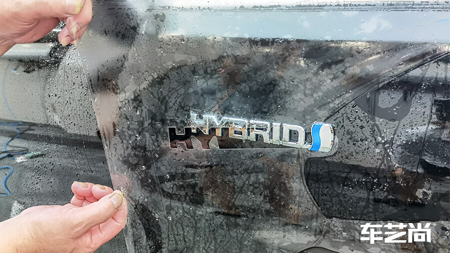 皇冠威尔法黑色施工威固隐形车衣v10流程（图4）