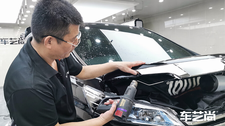 皇冠威尔法黑色施工威固隐形车衣v10流程（图15）