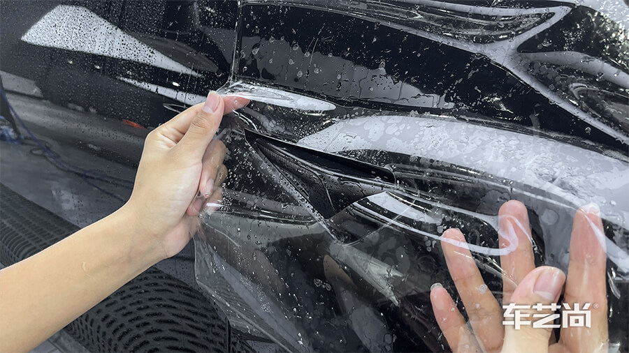 奔驰e级黑色施工威固隐形车衣流程（图4）