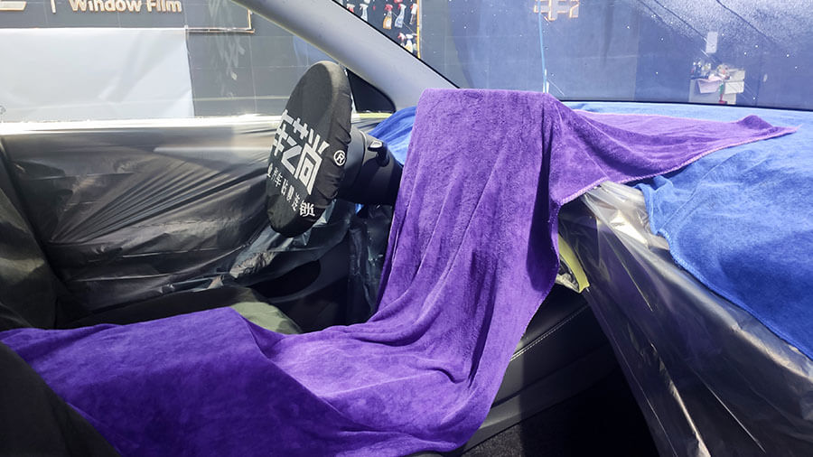 特斯拉modelY白色施工威固隔热膜VK70+K35（图1）