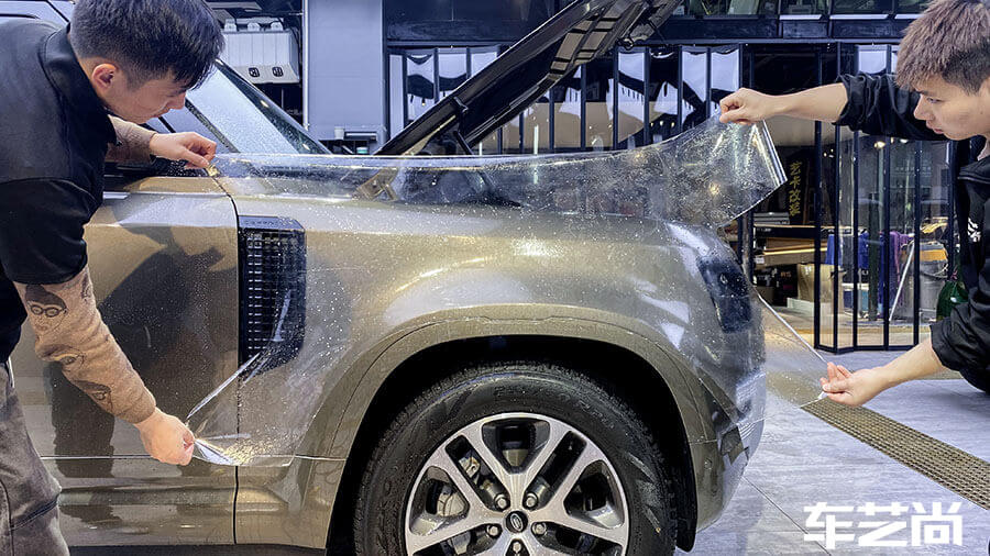 路虎卫士三门版施工威固隐形车衣V10（图6）