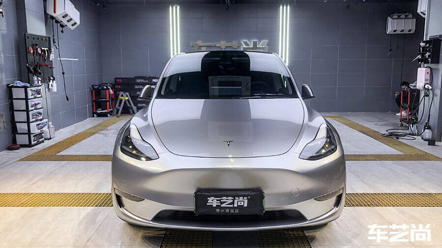 特斯拉modelY黑色施工车身改色膜AX—GT银（图9）