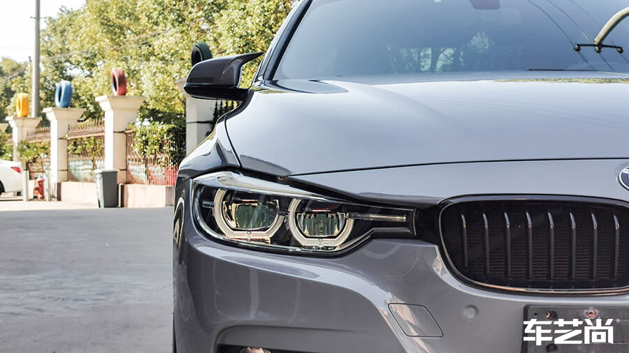 宝马3系蓝色施工车身改色膜纳多灰（图14）