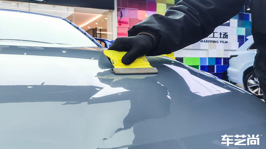 宝马3系蓝色施工车身改色膜纳多灰（图3）