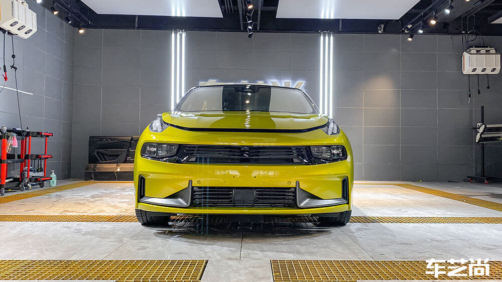 领克03黄色施工车身改色膜AX-PET高亮纳多灰（图1）