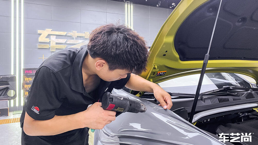 领克03黄色施工车身改色膜AX-PET高亮纳多灰（图6）