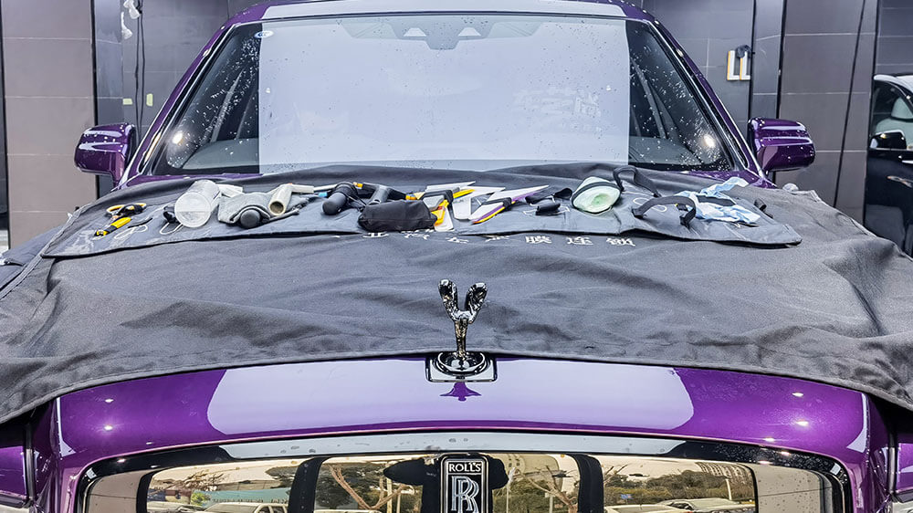 劳斯莱斯库里南紫色施工威固隔热膜VP70＋VP28（图1）